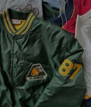 Birdie St Edward Eagles Vintage Satin Bomber Jacket
